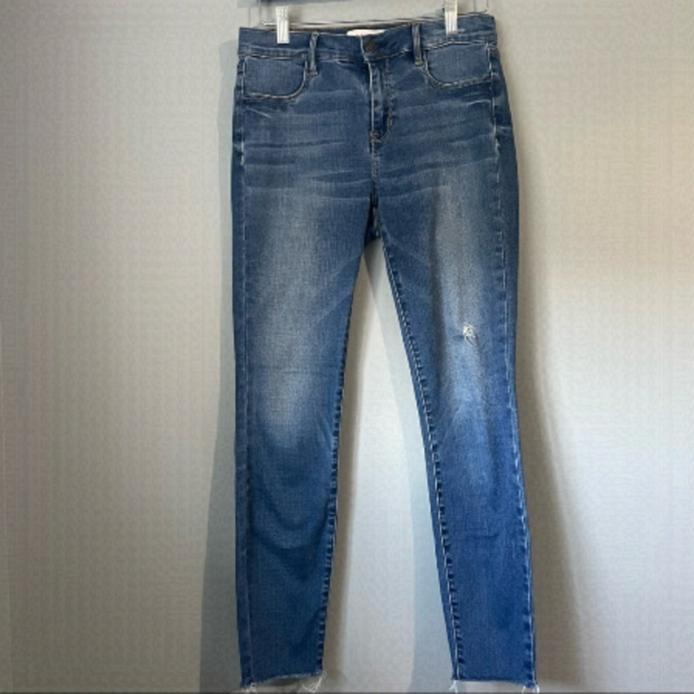 pac sun ankle jeffing with raw hem medium wash size 26